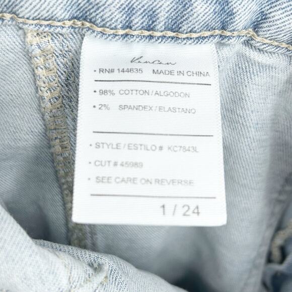 Kancan Estilo Cargo Jeans Cropped Raw Hem Light Wash Utility Womens Size 24 - Picture 7 of 10